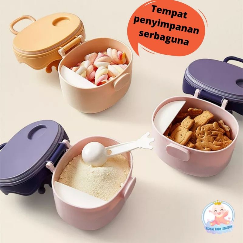 BIG SIZE 800ML Kotak Tempat Penyimpanan Box Susu Bayi Camilan Kedap Model Terbaru Crown Mahkota