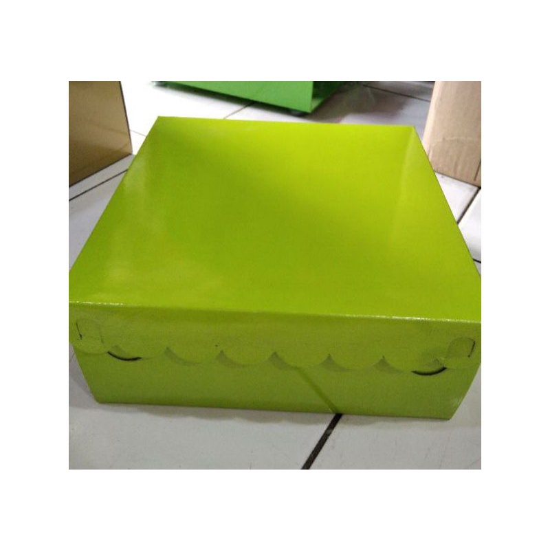 Isi 10 lembar Dus Nasi Kotak warna Hijau,Dus  snack, Dus Kue Uk 18x18 , uk 20x20 cm