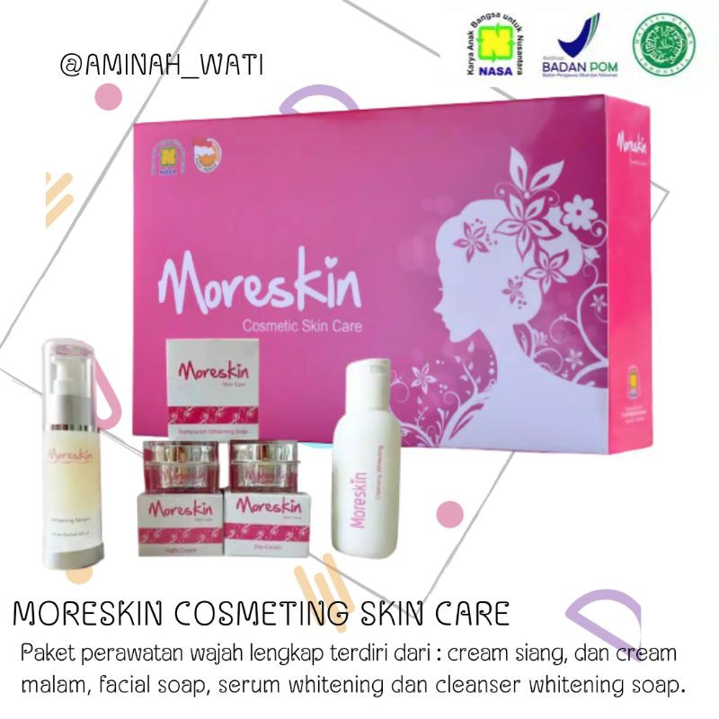 Paket Moreskin Pink Nasa Pemutih Wajah Penghilang Flek Hitam Cream Paket Cream Glowing Skin Care