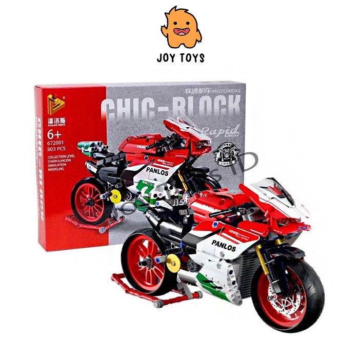 Mainan Brick Panlos Sepada Motor Ducati / Motor Balap Merah Ducati Yamaha Ninja Kawasaki Honda CBR S