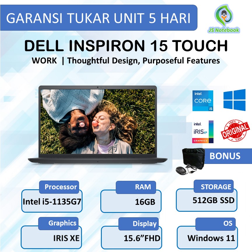 DELL INSPIRON 15 3511 TOUCH i5 1135G7 16GB 512SSD W11 15.6FHD IPS BLACK