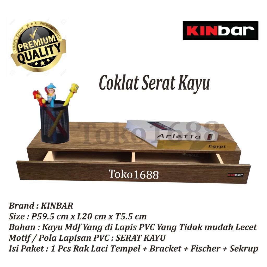 Queen_Fashions Rak Dinding Ambalan Laci Melayang/Laci Minimalis dari Kayu 60x20 1457