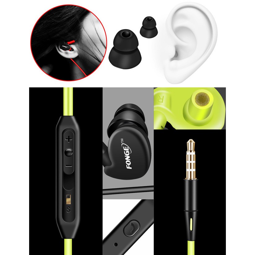 Original FONGE New Sport Earphone Bass Over Ear Design Headset