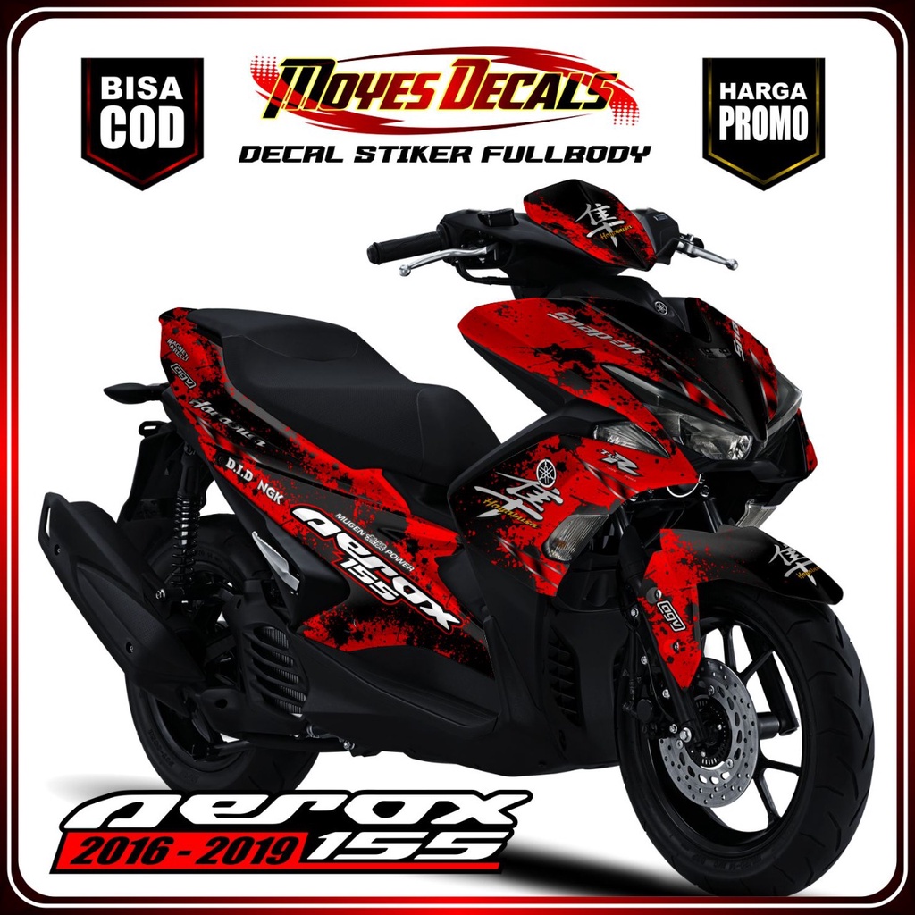 Decal Aerox 155 Old - Hayabusa Warna Merah