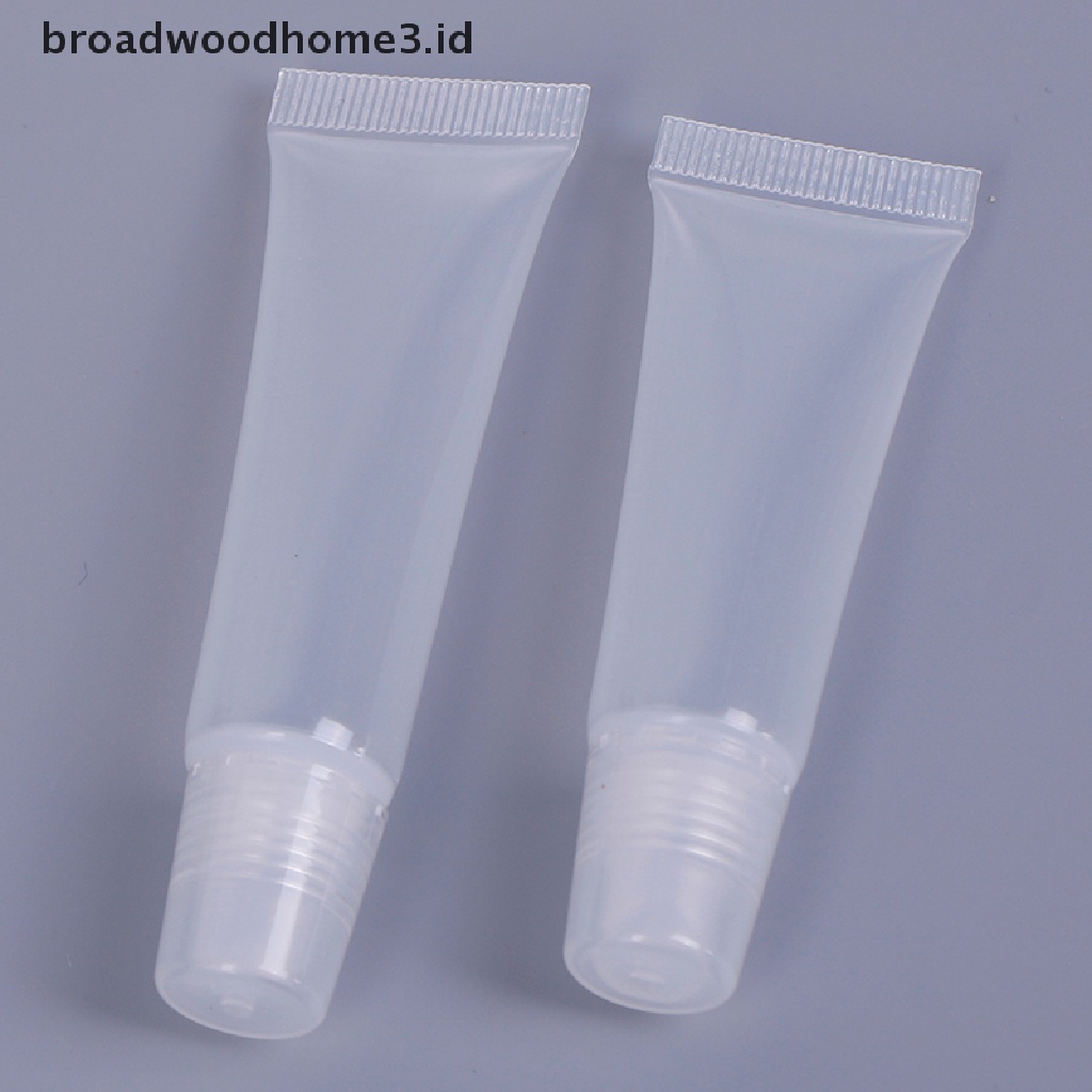 10pcs Tabung Kosong Bahan Plastik Bening Ukuran 8 / 15ml Untuk Lip Gloss / Lip Balm