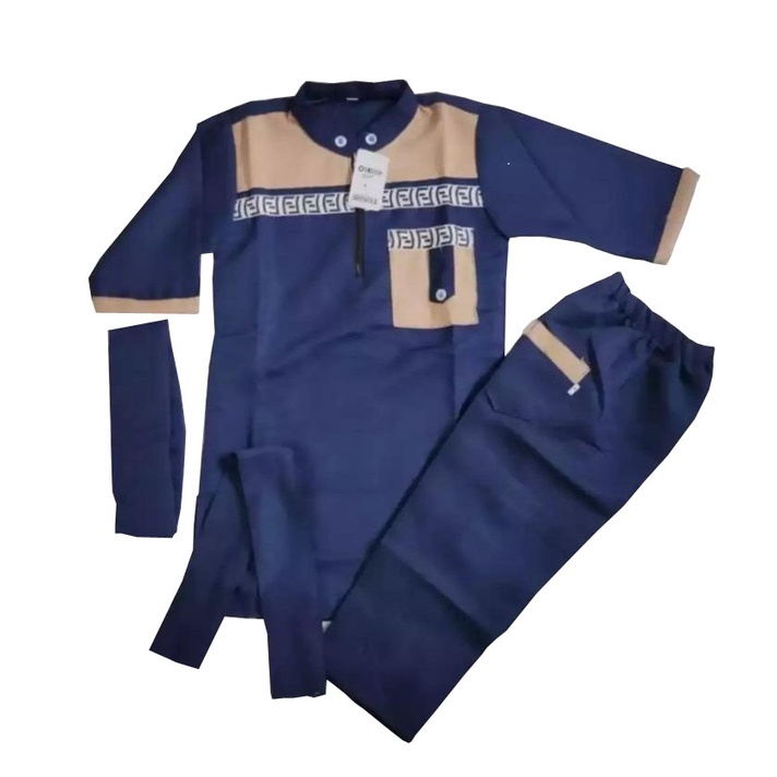 Koko Anak + Peci dan Syal Usia 1-12 Tahun - Pakaian Muslim Anak Laki Laki - Baju Ngaji Anak