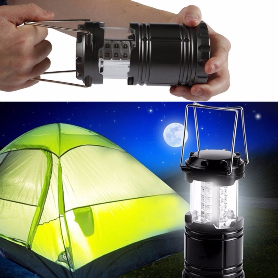 Lampu Lentera Camping Lantern 30 LED Water Resistant - Black