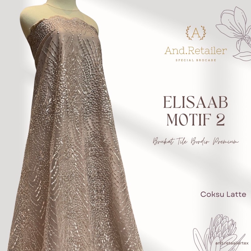 Brokat Tile Bordir Exclusive Elie Saab Warna Sage Green