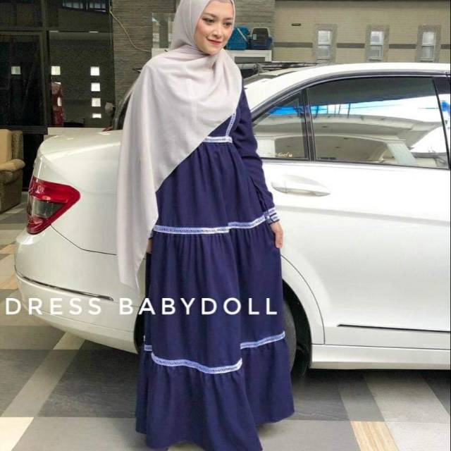 Gamis canda renda polos