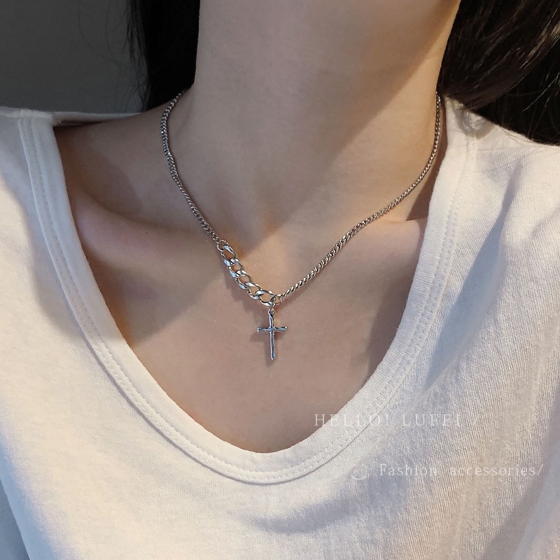 Cross Pendant Necklace Accessories Hip Hop Simple Wild Clavicle Chain