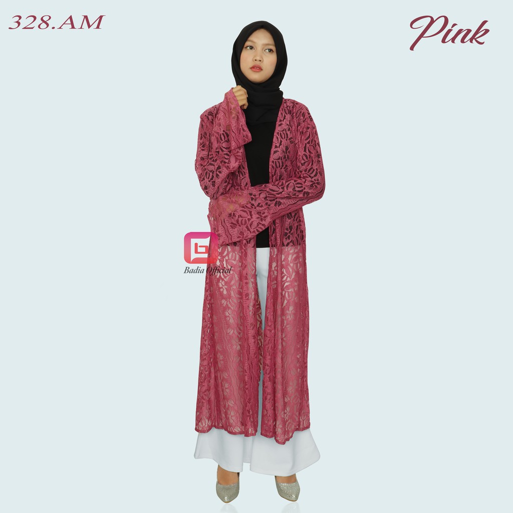 cardigan long outer kardigan brukat brokat kebaya lengan panjang wanita premium badia store 328