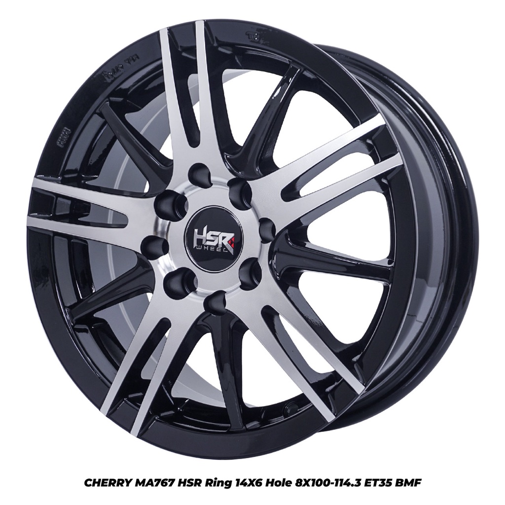 Velg R14 Mobil Brio Agya Calya HSR CHERRY MA767 Ring 14 Hitam Polish I Toko Velg Sidoarjo