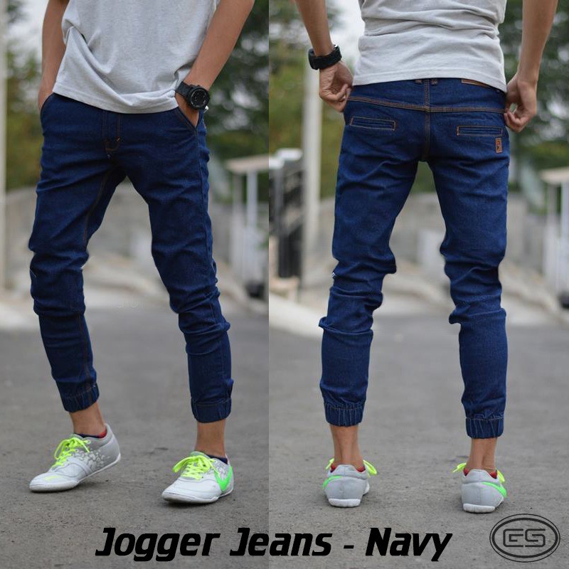 PROMO Jogger Jeans | Navy | biru dongker | Vans DC Rebel Eight TERMURAH
