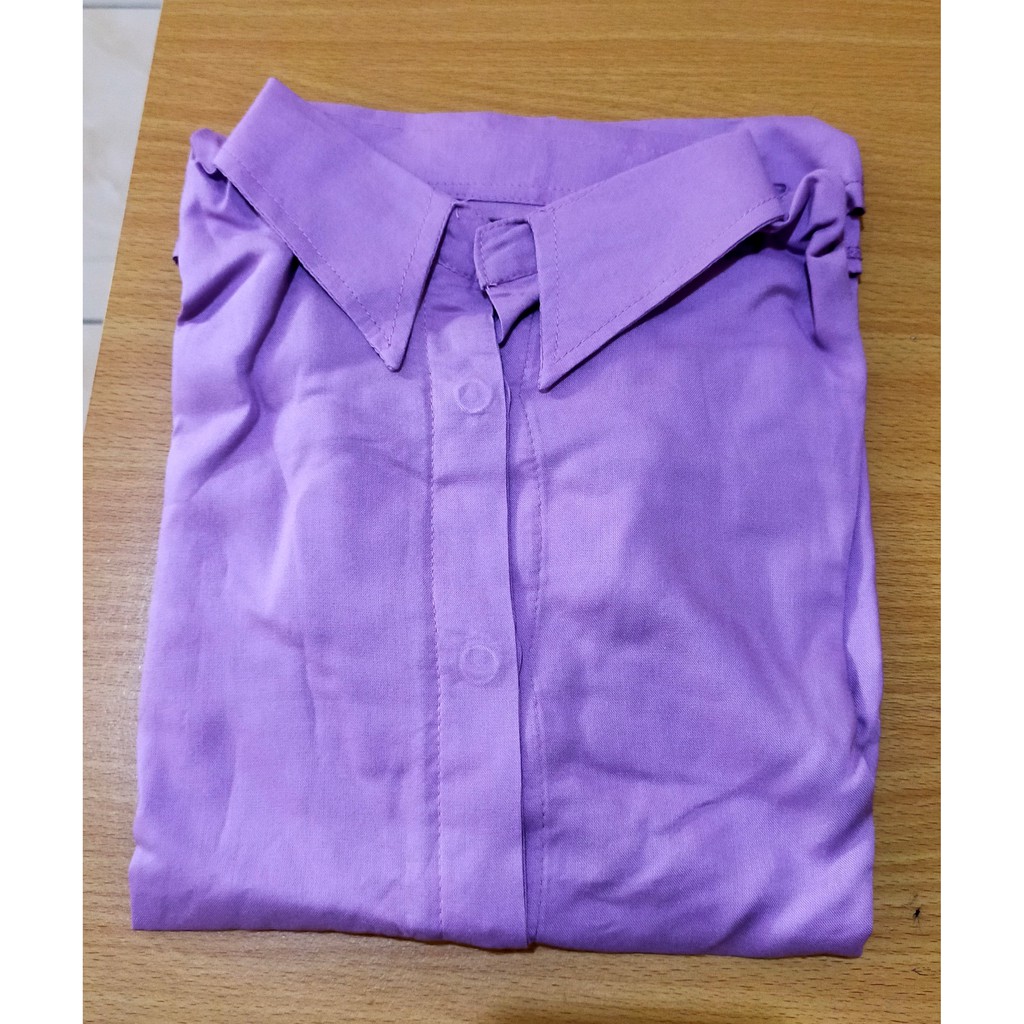 Kemeja Wanita / Amara Shirt Baju Formal Wanit Bahan Rayon Adem All Size Fit To L-LILAC