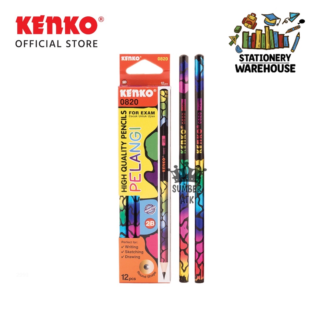 

KENKO PENCIL / PENSIL / PENSIL RAUT / PENSIL BATANG 2B-0820 PELANGI 1 LUSIN / 12 PCS