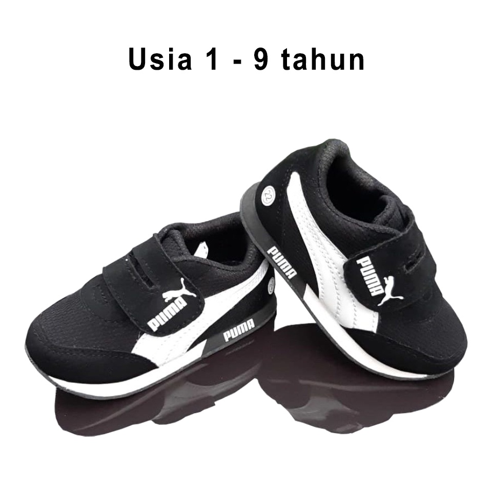 Vinandoz Sepatu Sneaker Sporty / Sneaker Anak Cowok Cewek 1 - 9 tahun - Sneaker anak balita Murah - SSL05 Black and White