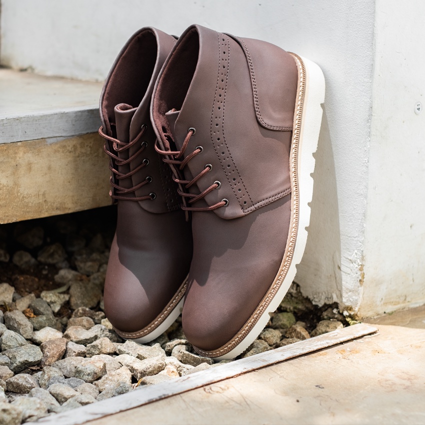 Marseille Brown | Sepatu Boots Coklat Pria Casual Kerja Cowok Boot Vintage Klasik Kasual Laki Original | Lvnatica x FORIND