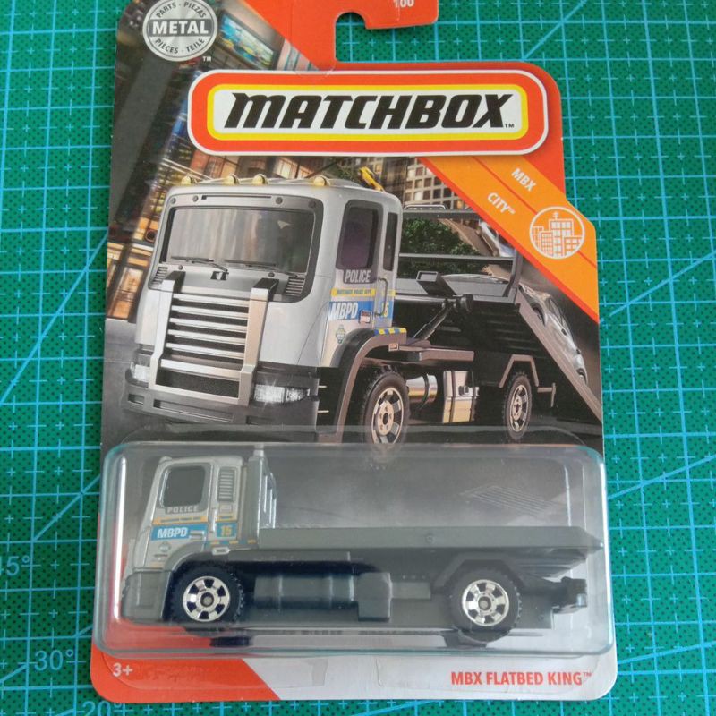 Matchbox MBX FLATBED King - MBX City Matchbox Police Dept. MBPD Truk Angkut Team Transport