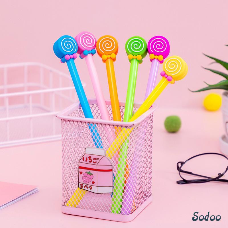 

Kreatif Kartun Dasi Kupu-kupu Lollipop Gel Pena 0.5mm Alat Tulis Siswa - SO
