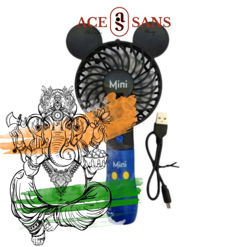 Kipas Angin Karakter Mickey Minnie Mouse I Mini Fan Portable Mickey I Kipas Angin Portable I Kipas