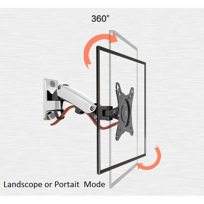 IDN TECH - Universal Monitor Arm Wall Mount Bracket Vesa Mount 17-27 Inch NB-F120