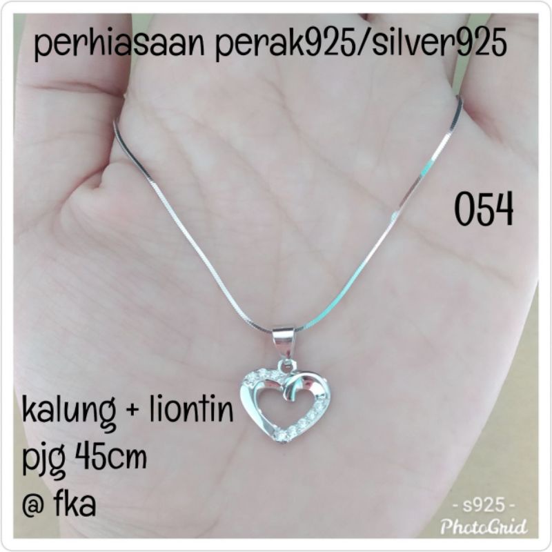 KALUNG+LIONTIN LOVE PUTIH 054 PERAK 925