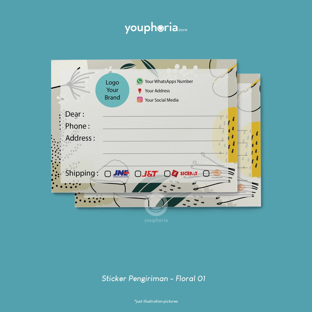 

Sticker Label Pengiriman Online Shop Custom Seri Floral