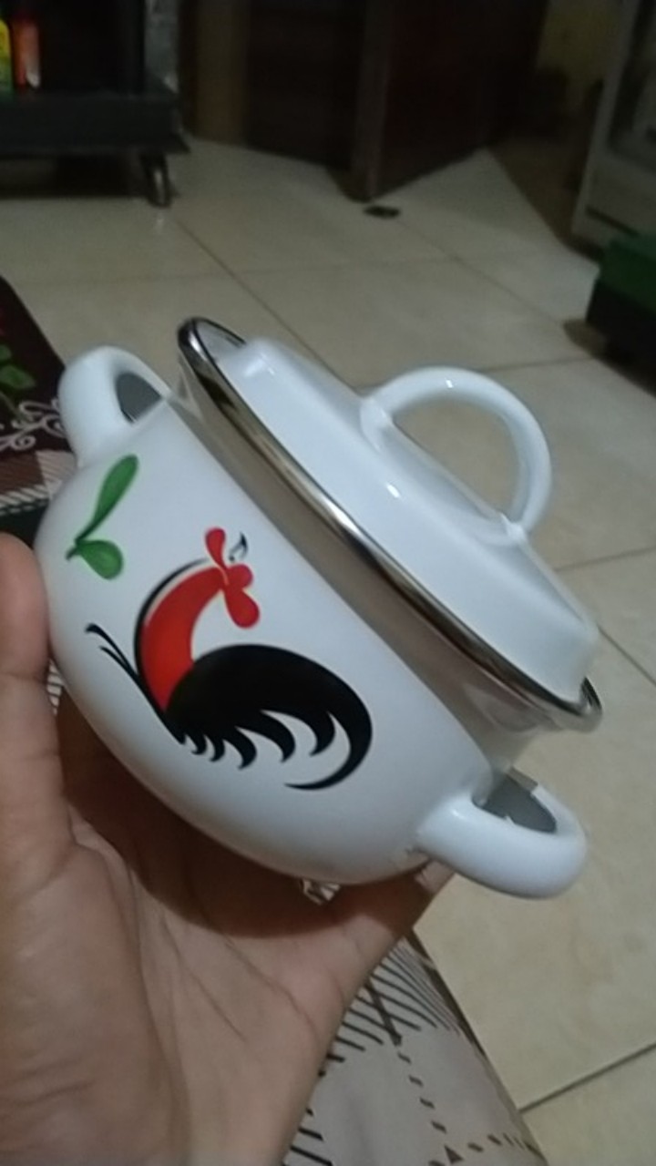Panci Enamel Kecil Minipot 12cm Ayam Jago