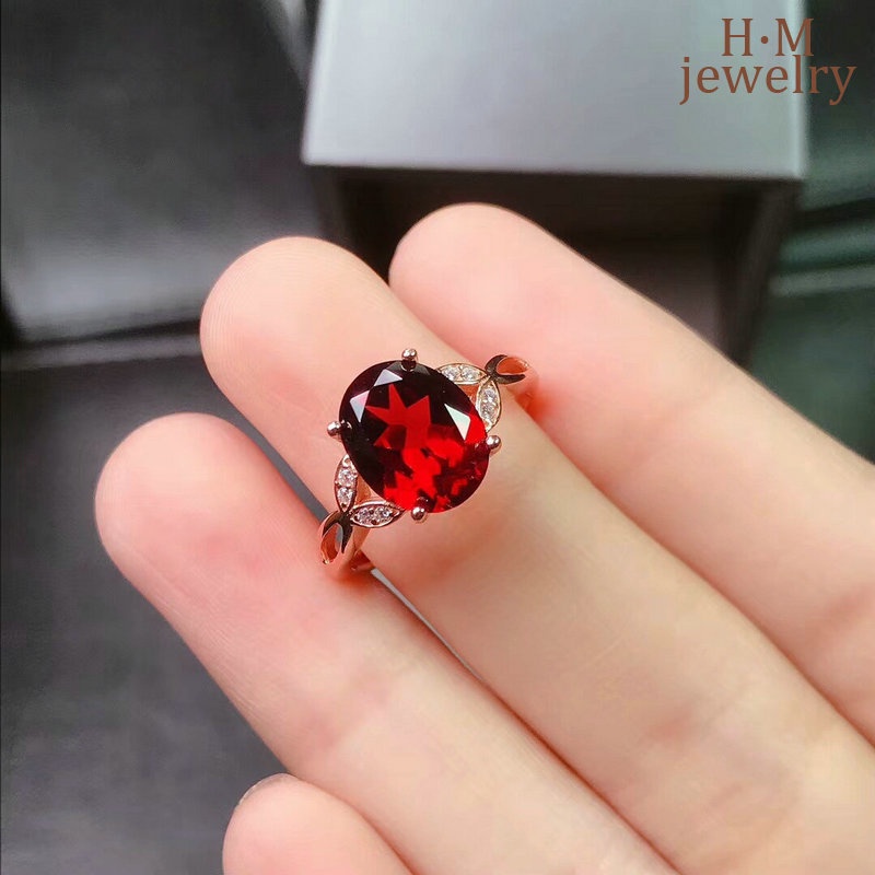 Cincin Batu Permata Merah Imitasi Model Terbuka Untuk Wanita