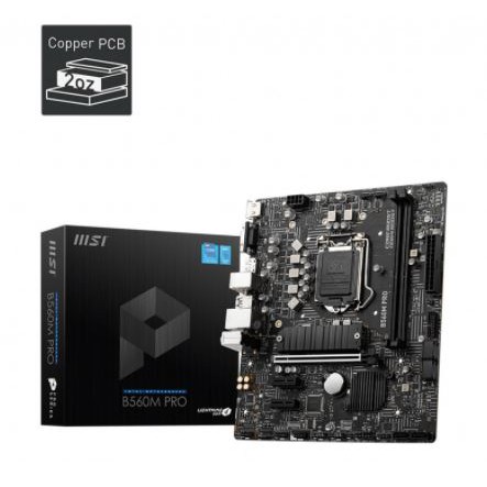 Motherboard msi b560m pro intel b560 gen 10 11 ddr4 lga1200 m.2 lightning gen 4 usb3.2 gigabit 7.1 sound