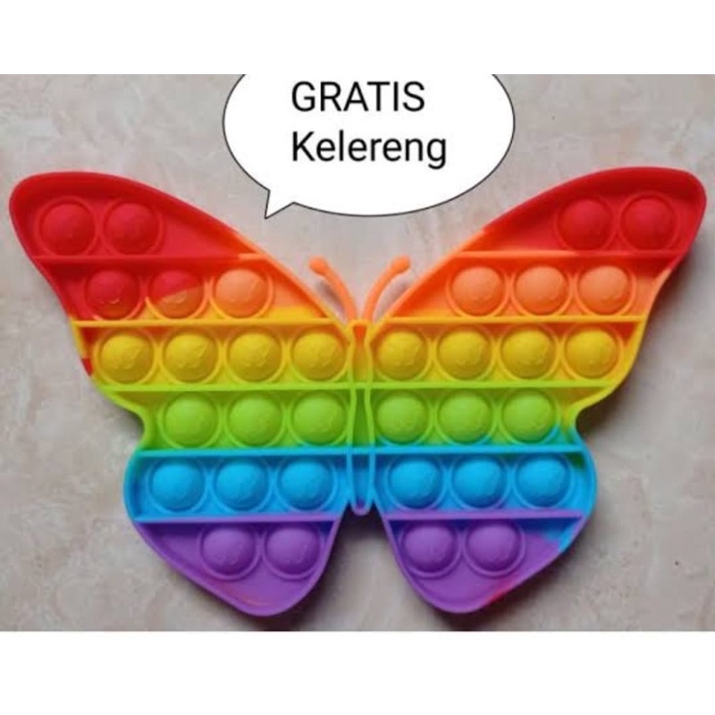(FREE KELERENG) POP IT RAINBOW MURAH POP IT RAINBOW-Kupu kupu