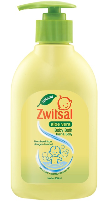 Zwitsal Baby Bath Hair And Body Sabun Mandi Bayi Natural Aloe Vera 2 In 1 300Ml Image 2
