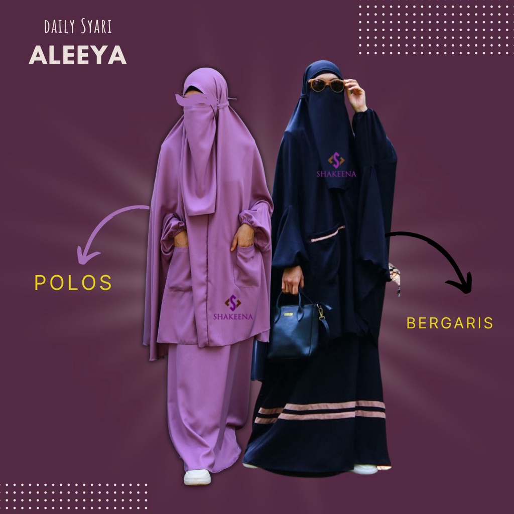 Jilbab tangan Syari set Gamis Syar'i Aleeya