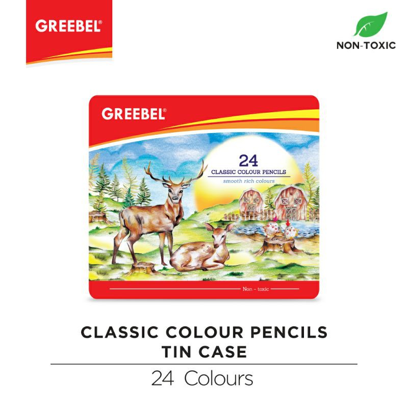 PENSIL WARNA / WARNA CERAH / BAHAN KUAT GREEBEL / GREEBEL 1724 CLASSIC COLOR PENCIL TIN CASE