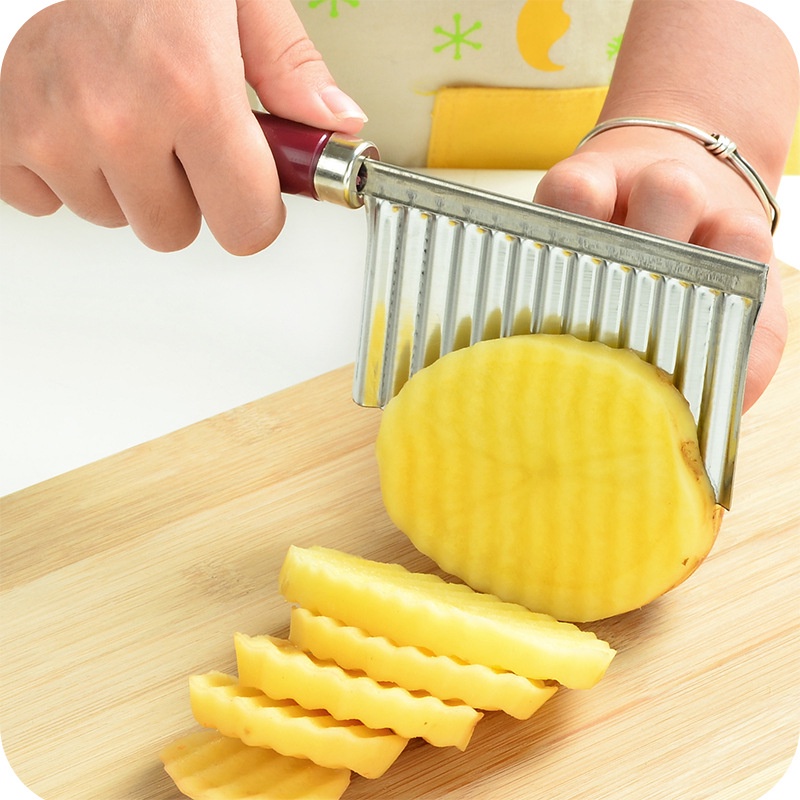 Pisau Cutter Slicer Zigzag Bergelombang Bergerigi Pemotong Kentang Wortel Mentimun Sayuran / Pisau Acar Knife Slicer Potato Zigzag