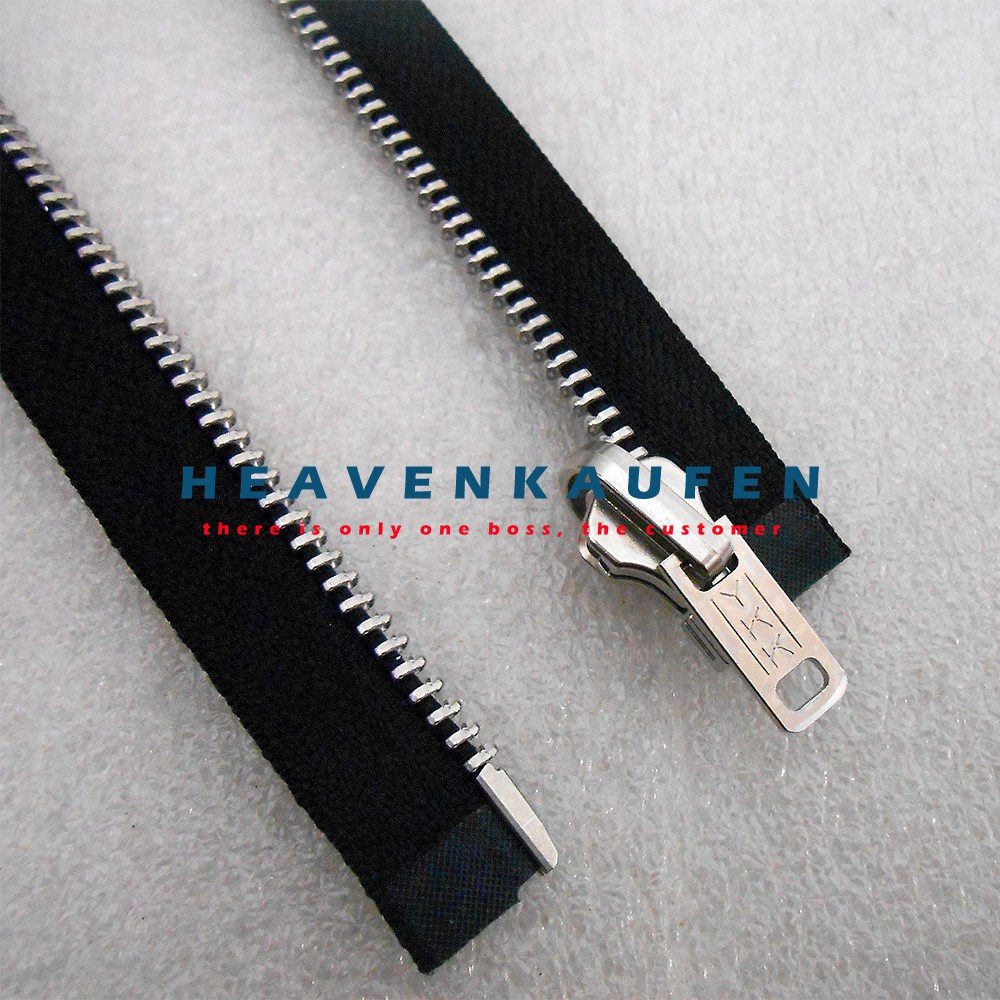 Resleting Zipper 50 cm YKK Gigi Besi Hitam - Silver Bolak Balik