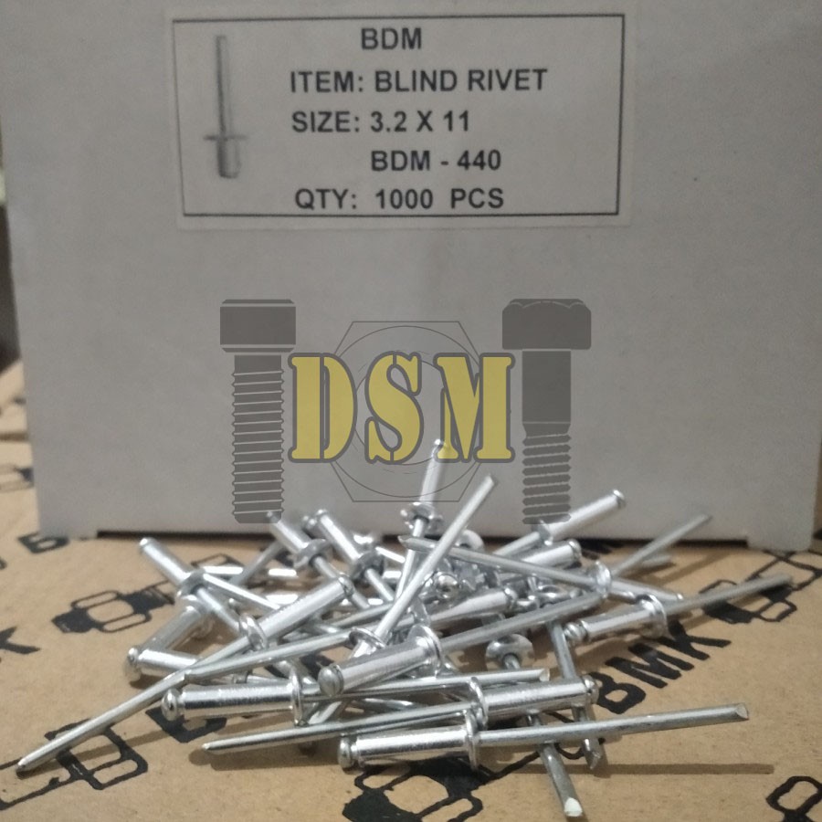 (100 PCS) Paku Rivet 3,2mm / Blind Rivet 440 (3,2x11)