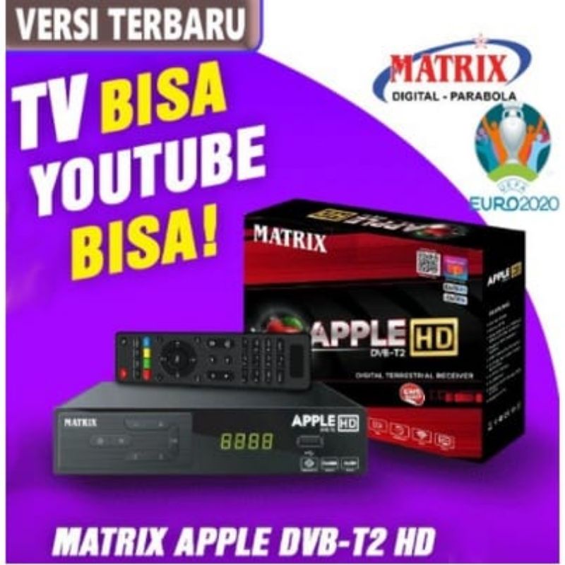 STB MATRIX APPLE MERAH SET TOP BOX DVB T2 HD Merah  TV Digital UHF Antena Garansi