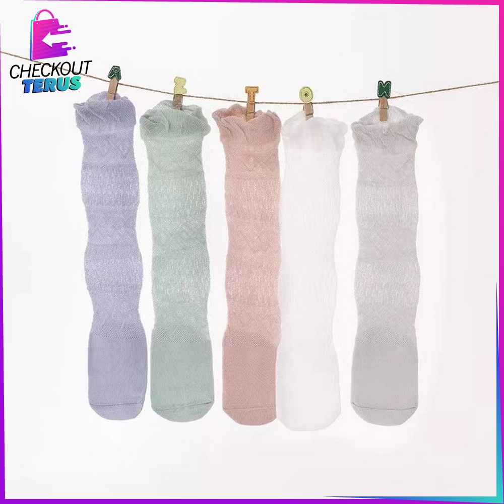 CT P211 Kaus Kaki Panjang Anak Model Jaring Bayi Korea Lucu Kaos Kaki Panjang Anti Nyamuk Polos Kaos Kaki Anak