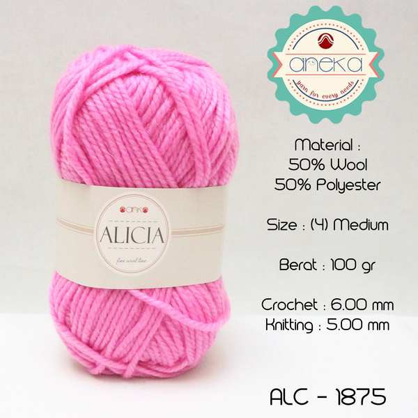 Benang Rajut Wool Alicia Yarn - 1875