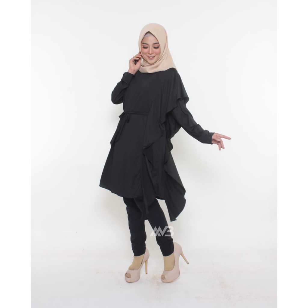 BEFAST - ZEC OOTD Tunik LISSYA / Tunik T9 Black Jumbo HARGA PROMO HARGA MODAL TOP BANTING HARGA / Tunik Terlaris / Tunik Wanita Casual / Tunik Polos / Tunik Warna Hitam / Tunik Lengan Panjang