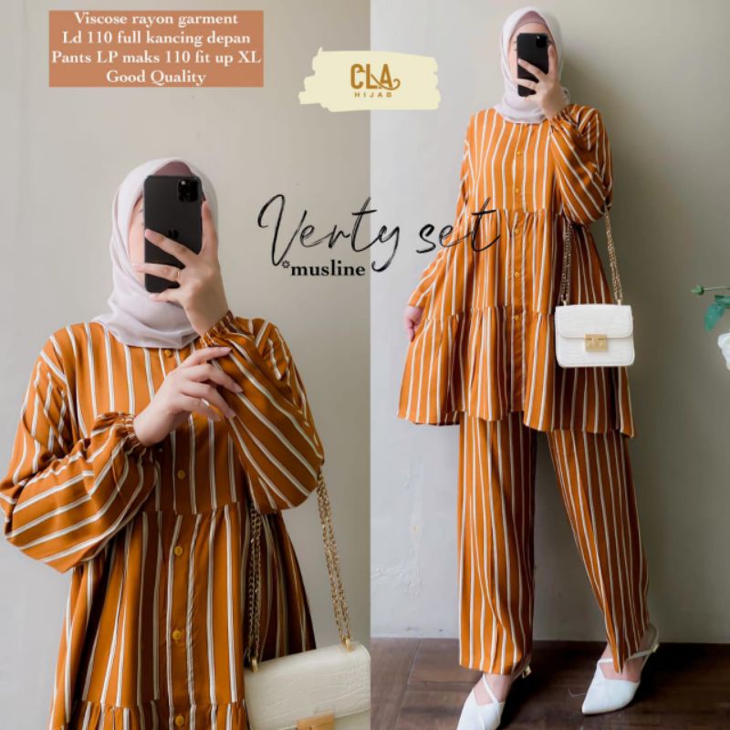Berry Set Atasan dan Pants by Cla Hijab
