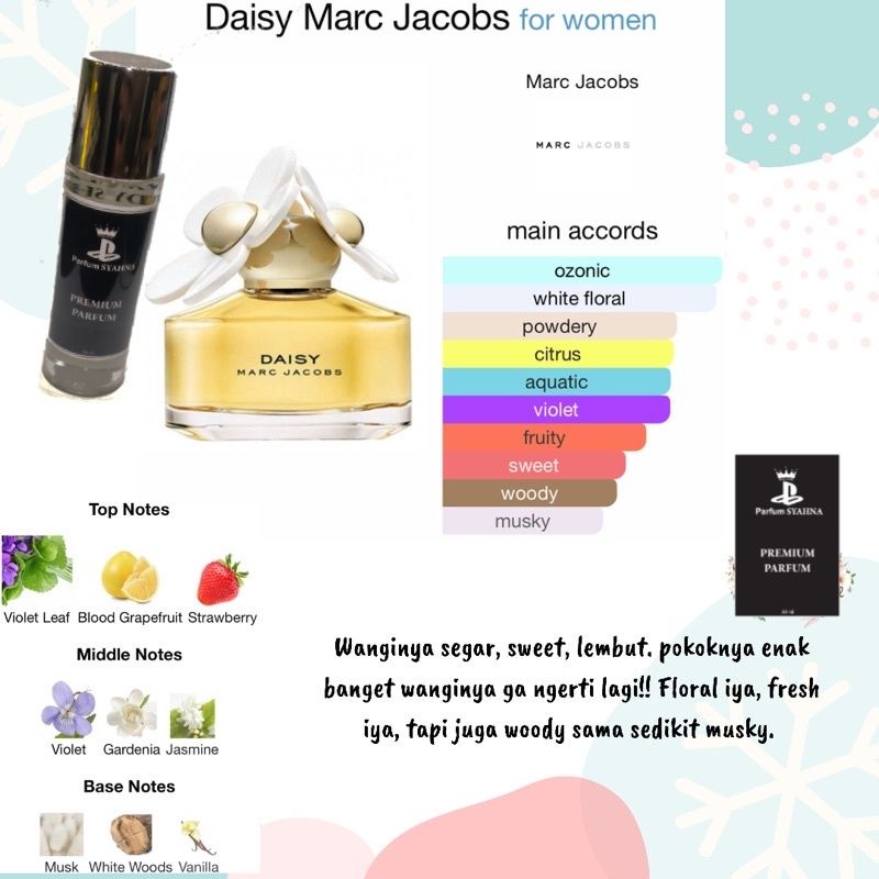 Parfum SYAHNA - Inspired By Marc Jacobs Daisy - Extrait De Parfume