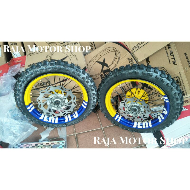 Velg set plus ban/piringan ring 14 Honda KLX D-tracker trail cross 150L