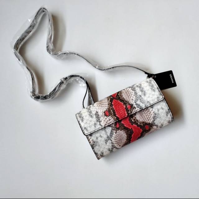Tas Selempang Wanita Mango Motif Kulit Ular Original