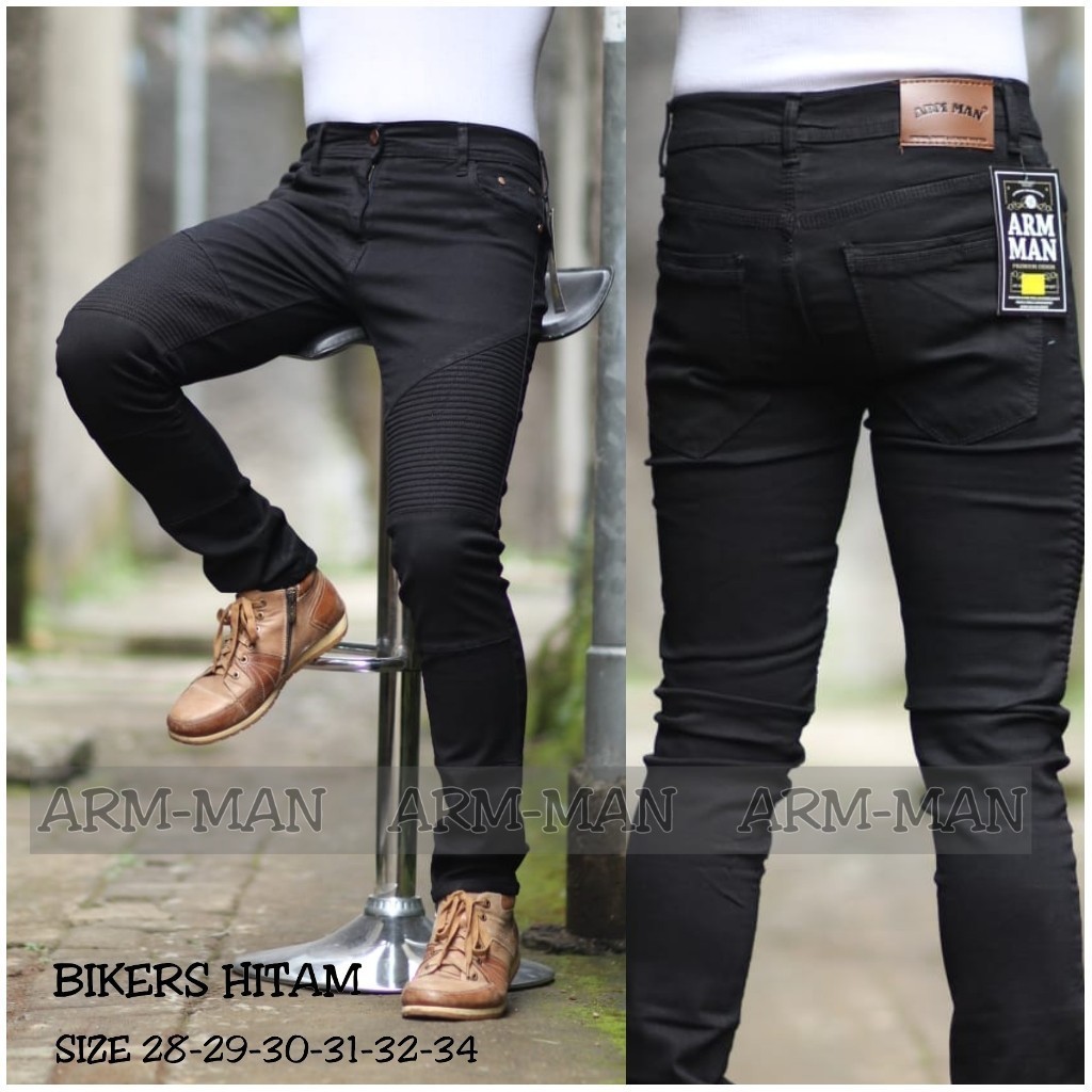 CELANA SOBEK JEANS PRIA RIPPED BIKER SKINY SLIM FIT STRECHT  / CELANA JEANS PRIA SKINY SOBEK A002