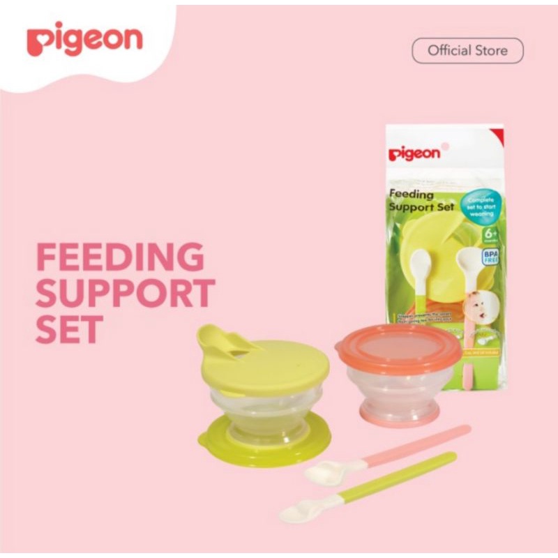 Pigeon Feeding Support Set / Perlengkapan Makan Bayi / Perlengkapan MPASI / Set Makan Bayi