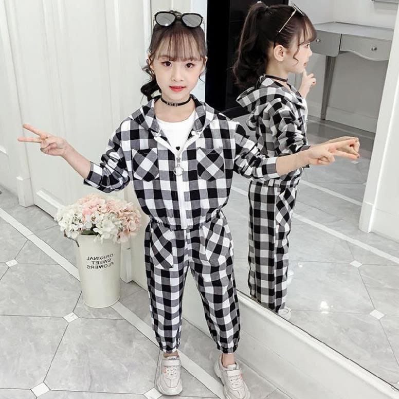 [set kimita RO]setelan anak perempuan katun stripe