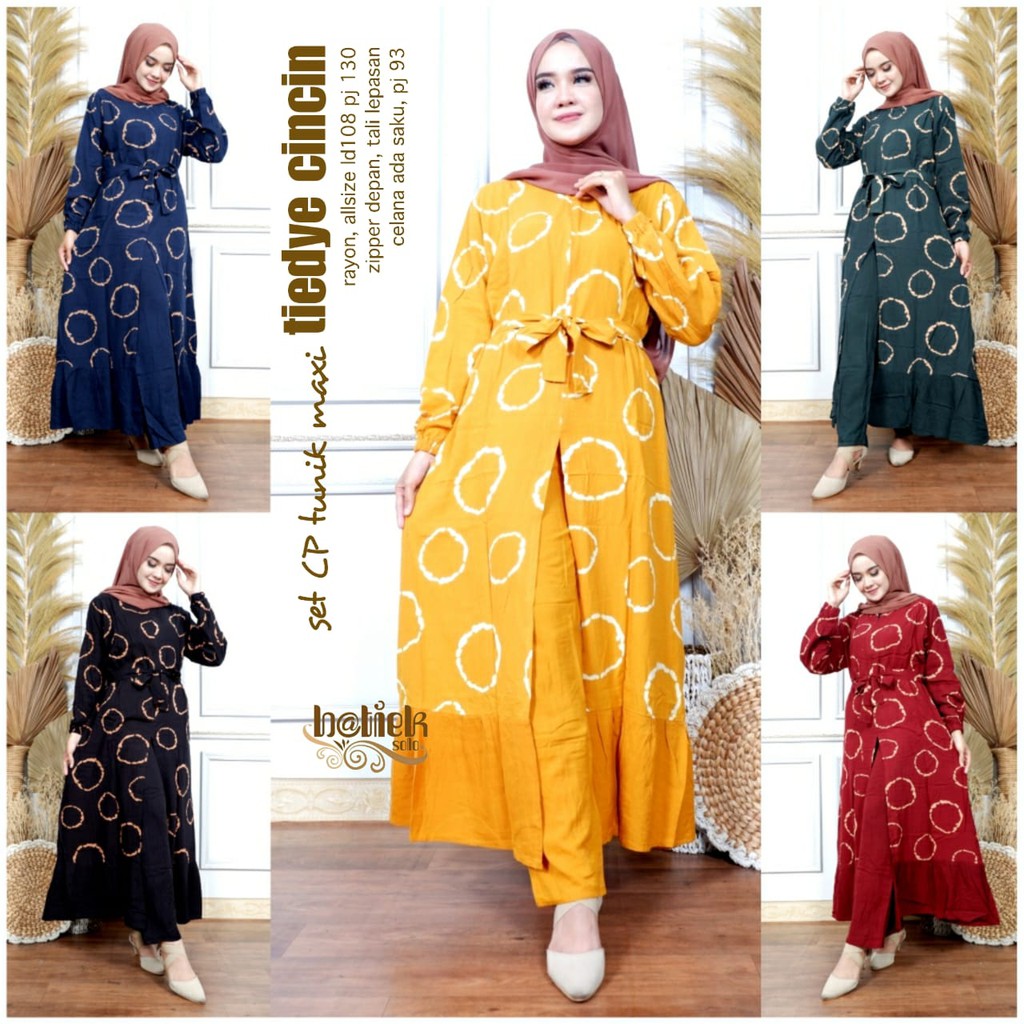 Set cp tunik maxi tiedye cincin