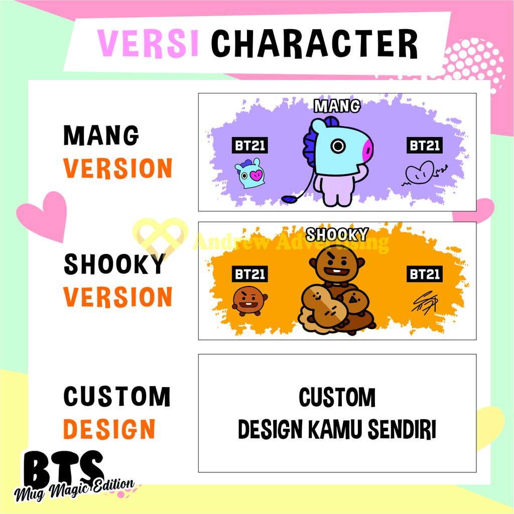 Gelas BT21 Mug BTS Karakter BT21